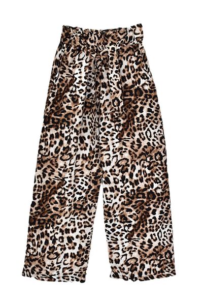 BAGLAN Girls' Printed Wide-Leg Elastic Lace-Up Trousers Bgl-St04625