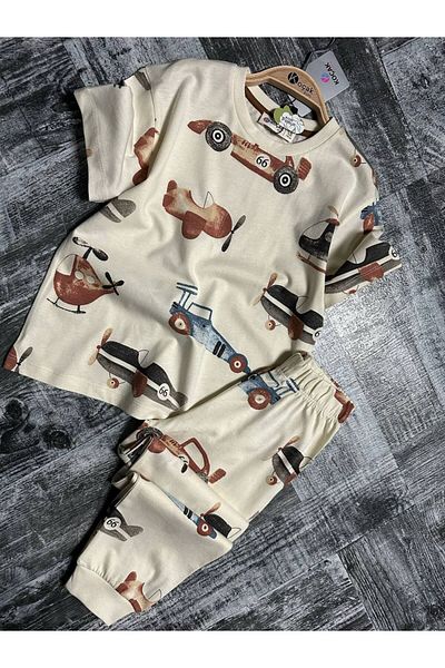 FYONCH Short Sleeve Printed Pajama Set