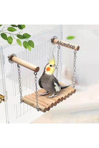 aliceshop Natural Wooden Swing with Screwed Trench