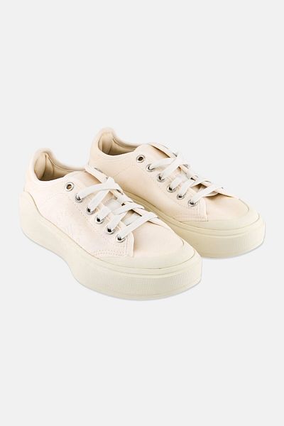 adidas By Stella Mccartney Kids Girl Asmc Court Cotton Lace Up Outdoor Shoes, Off White