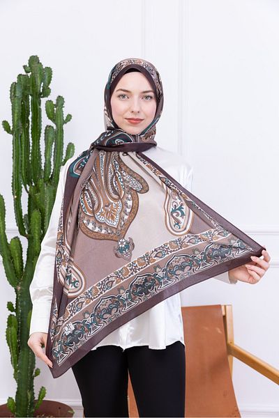 aldyoo Retro Ethnic Pattern Idol Janjan Shawl Coffee Beige