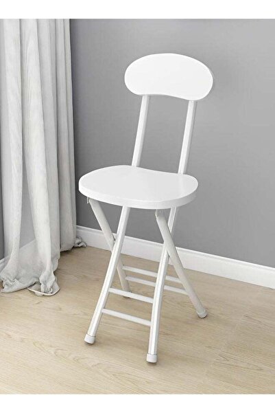 Taimi Folding Chair with Metal Frame Chair, Portable Chair For Indoor and Outdoor Use - White