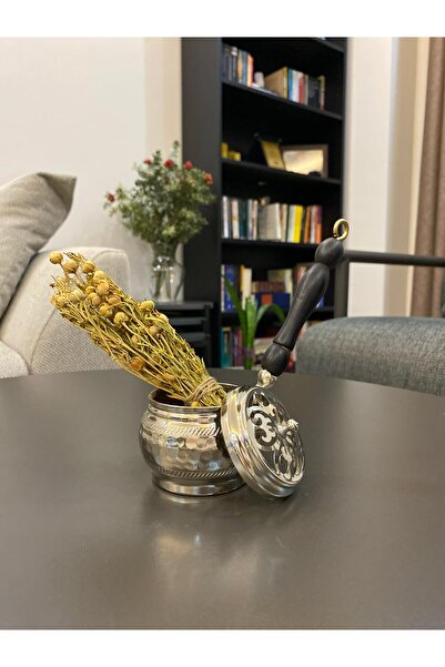 Layla Copper Gümüş Renkli Topak Bakır Tütsülük Üzerlik Otu Hediyeli