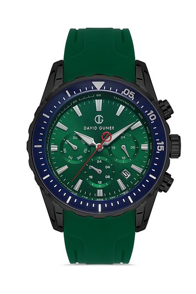 DAVID GUNER Silver Plated Green Dial Men's Watch Dg-8404Gd-Zf10
