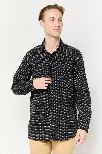 Scotch & Soda Men Modern Fit Allover Print Long Sleeves Dress Shirt, Multicolor
