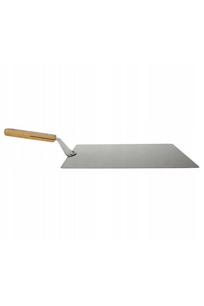 OEM Square pizza tray with handle, stainless steel and wood, 25.5 cm