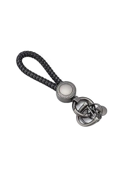 LUVLU Handmade Leather Keychain with 360 degree rotation, anti-loss D-ring, 2 O-rings