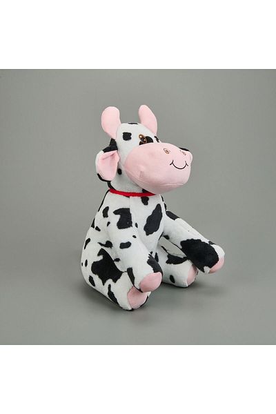 ASPARTAM Large Cow Figured Pillow - White / Black - 40X27 cm