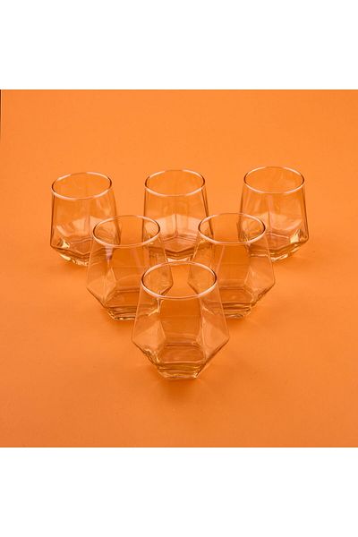 MATMEL Harper 6-Piece Glass Cup - Amber - 320 ml