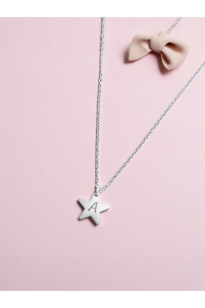 LITTLELUXE Kişiye Özel Harfli Yıldız Kız Çocuk Kolyesi Gümüş, Çocuk Gümüş Kolye, Kız Çocuk Kolye Modelleri