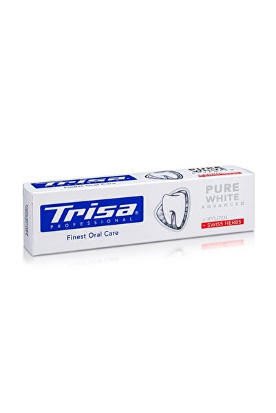 Trisa Pastă de dinți Pure White + Xilitol și Ierburi Elvețiene 75 ml, 904244 Gri