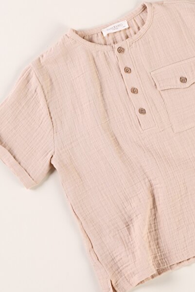 Bondberro Μουσελίνα υφασμάτινο μπλουζάκι για αγόρια 100% Organic Oeko-tex Certified