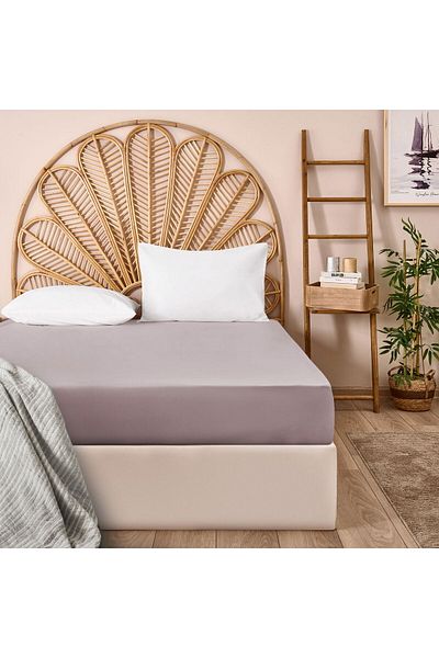 ASPARTAM Single Fitted Sheet - Light Gray - 120X200 cm