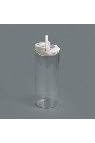MATMEL Vacuum Glass Jar - Transparent / White - 800 ml
