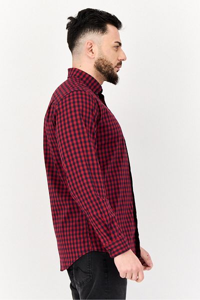 GAP Men Standard Fit Long Sleeves Gingham Pattern Casual Shirt, Multicolor
