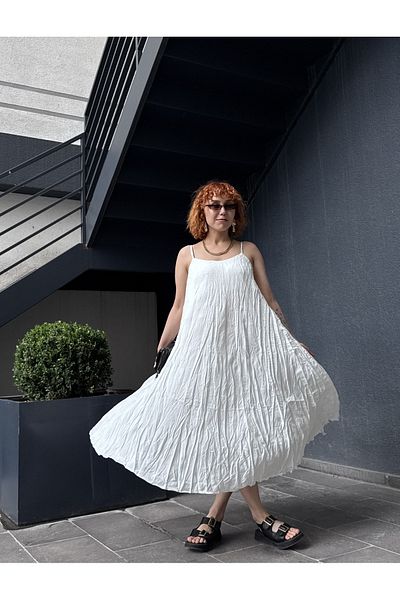 Bak'ap Rochie lungă de vară din țesătură premium încrețită