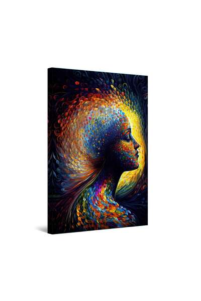 startonight Tablou DualView Startonight Femeie Rasucita Galben-Albastu-Rosie, luminos in intuneric, 60 x 90 cm