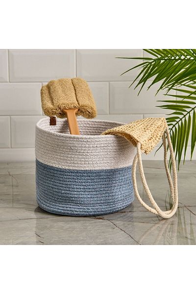 MATMEL Round Organizer Basket - Gray / White - 14X24X24 cm