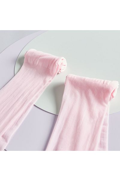 Juniors Solid Tights with Elasticated Waistband - Set of 2