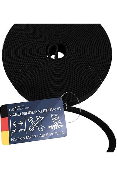 Mu Art Ahşap Mrt – Hook and Loop Cable Tie – 15 M×20 mm – Can Be Cut to the Desired Size, Reusable