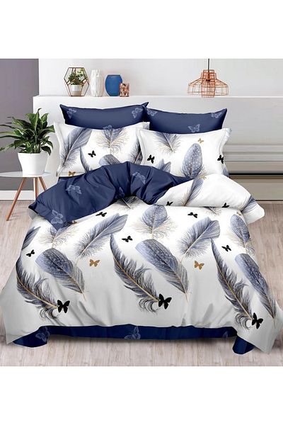 chiraso CHIRASO Finet Bedding Set, 6 Pieces, 2 Persons, Sheet 240x250, Quilt 200x230, 4 Pillowcases, Print