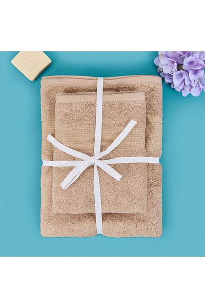 MATMEL Ella 2-Piece Turkish Bath Set - Beige - 50X70 cm + 70X140 cm