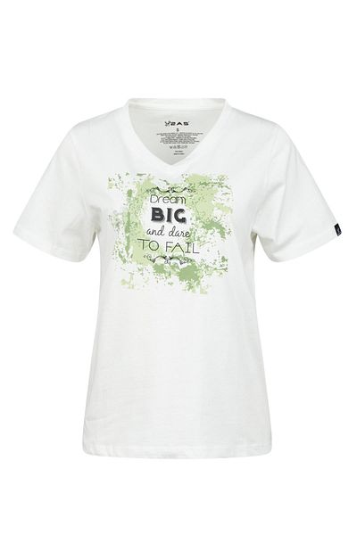 2AS Tricou pentru femei cu decolteu în V cu imprimeu Alone 405