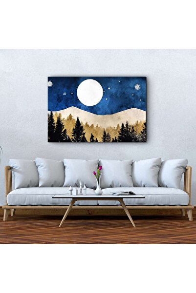 startonight Tablou DualView Startonight Minimalista Munte si Luna, luminos in intuneric, 60 x 90 cm