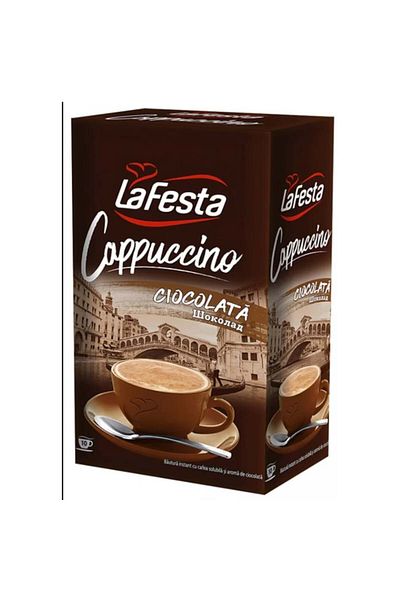La Festa 2 x Box of 10 Cappuccino Sachets with Chocolate, La Festa, 125 g
