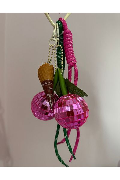 YENGEÇ Disco Ball and Ice Cream Model Bag Charm