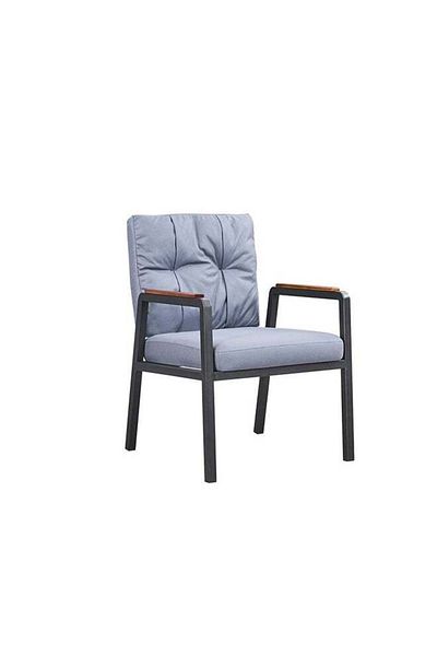 Generic Single Upholstered Chair with Sturdy Metal Frame || Dark Grey