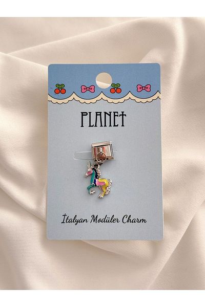 Planet Butik Italian Charm with Unicorn Hanging Card
