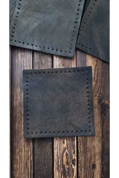 ELİS Hakiki (GERÇEK) Dikilebilir Telalı Kare Parça Deri 8x8 Cm 10 Adet