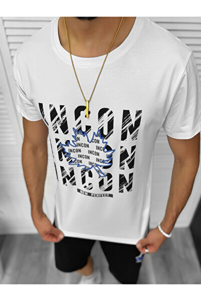 dehaine Men's casual suit, t-shirt plus shorts, white