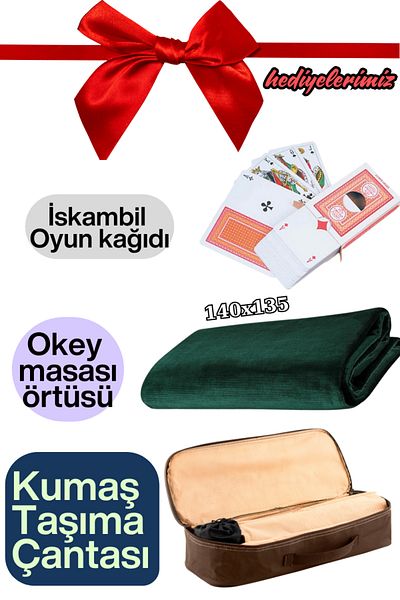 Comprox Eser Oval Okey Set, Natural Wooden Okey Set (101 Okey Game Set) 1St Classroom Massive Gifted