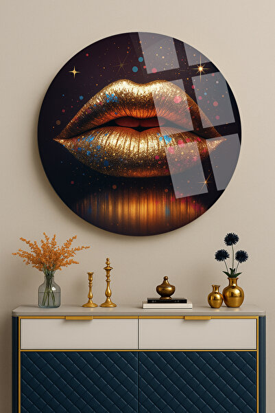 TAULART TABELE DE BUZE DE FEMEIE TABELE ROTUNDE DE STICLA INELABILĂ CADOU DE LUX PENTRU CASĂ CULOARE ULTRA VIVĂ