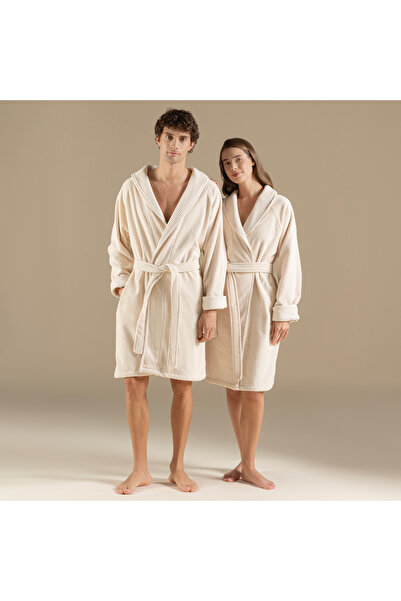 Chakra Eva Cotton Unısex Bornoz Açık Bej