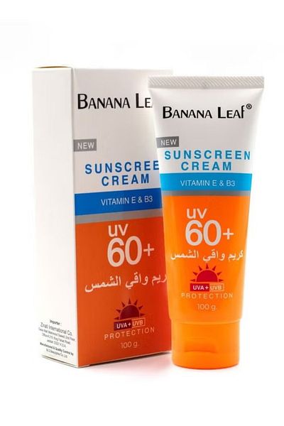 Banana Leaf Banana Leaf Sunscreen Cream with Vitamin E & B3, SPF 60+, 50g