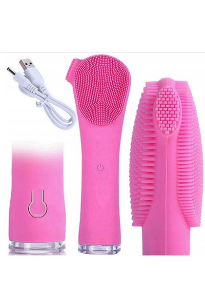 OEM Sonic facial massage brush, USB charging, pink