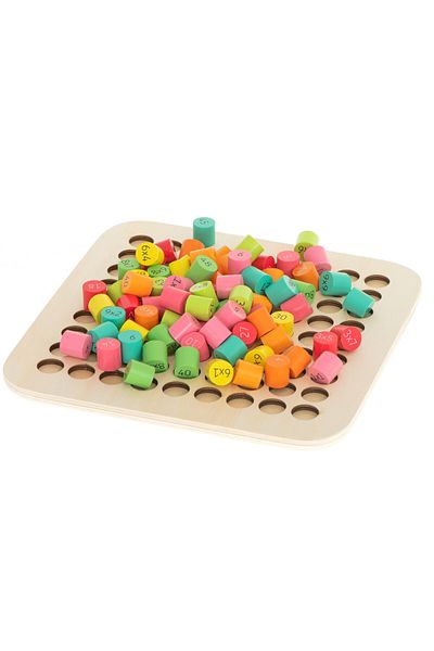 OEM Educational game for learning the multiplication table, Wood, +7 years, 21.2x21.2x0.7 cm, Multicolor