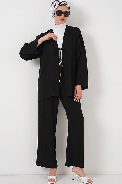 Bigdart Γυναικείο Σετ Παντελόνι Ayrobin Kimono 6739 - Μαύρο