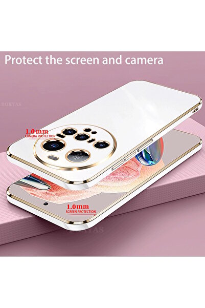 m.tk moveteck Xiaomi Mi 15 Ultra Kılıf Kamera Korumalı Parlak Gold Altın işlemeli Kenarlı Yumuşak Silikon Kapak