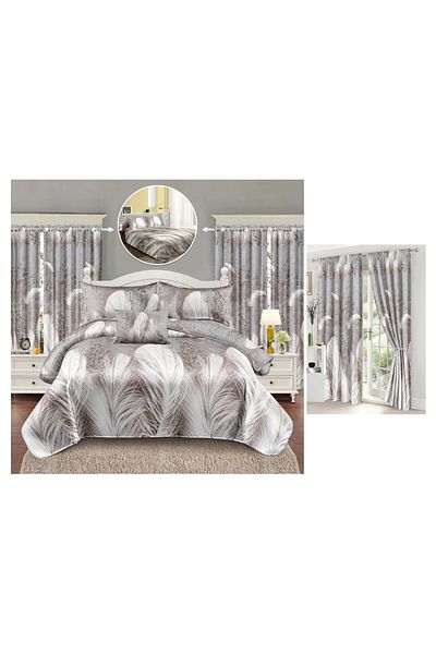 CHIRASO CHIRASO Bedding Set, 8 Pieces with Drapery, 230x240 Sheet, Duvet Cover and 4 Pillowcases