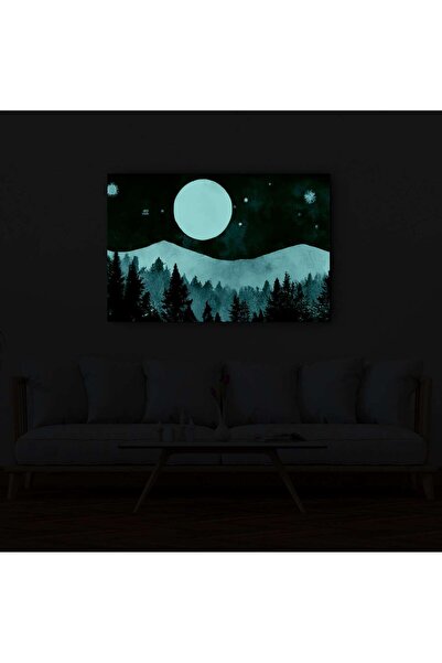 startonight Tablou DualView Startonight Minimalista Munte si Luna, luminos in intuneric, 60 x 90 cm