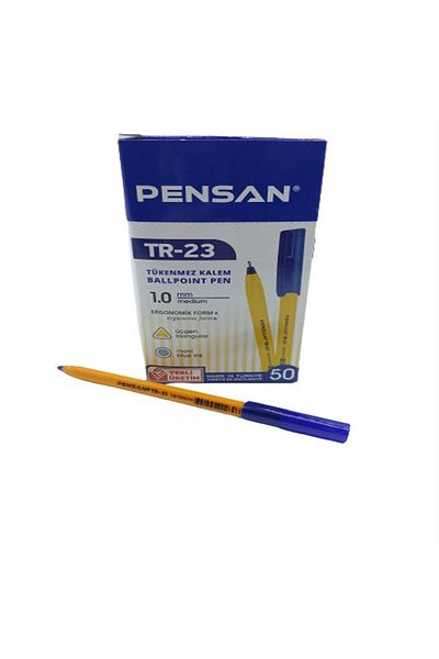 Art Tone Pensan Ballpen Triangle Blue 1.0 Pack of 50 Tr-23