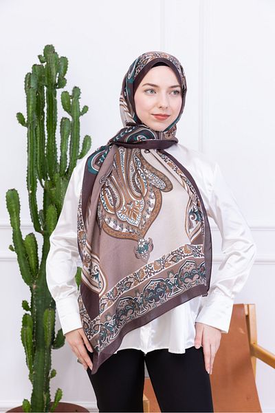 aldyoo Retro Ethnic Pattern Idol Janjan Shawl Coffee Beige