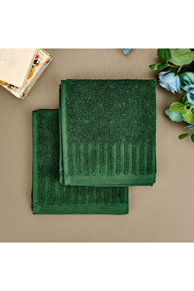 ASPARTAM طقم مناشف سوفت باتي قطعتين - أخضر - 30x30 سم