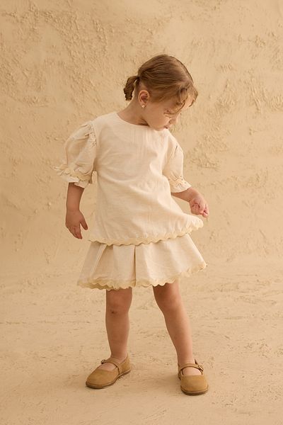 Fahhar Kids Φούστα με λεπτομέρεια Water Stone Natural