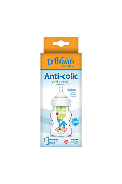 Dr.Brown's Db 51621 Wide Mouth Anti-Colic Options+ Patterned Glass Baby Bottl...