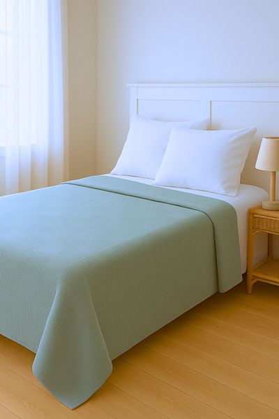Home Double Pique Blanket 200X230–Lightweight and Breathable Cotton Fabric–Checkerboard Pattern-Summer Bedspread